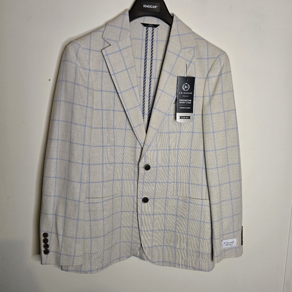 J.M. Haggar Slim Fit Sport Coat 38 Regular New With Tags